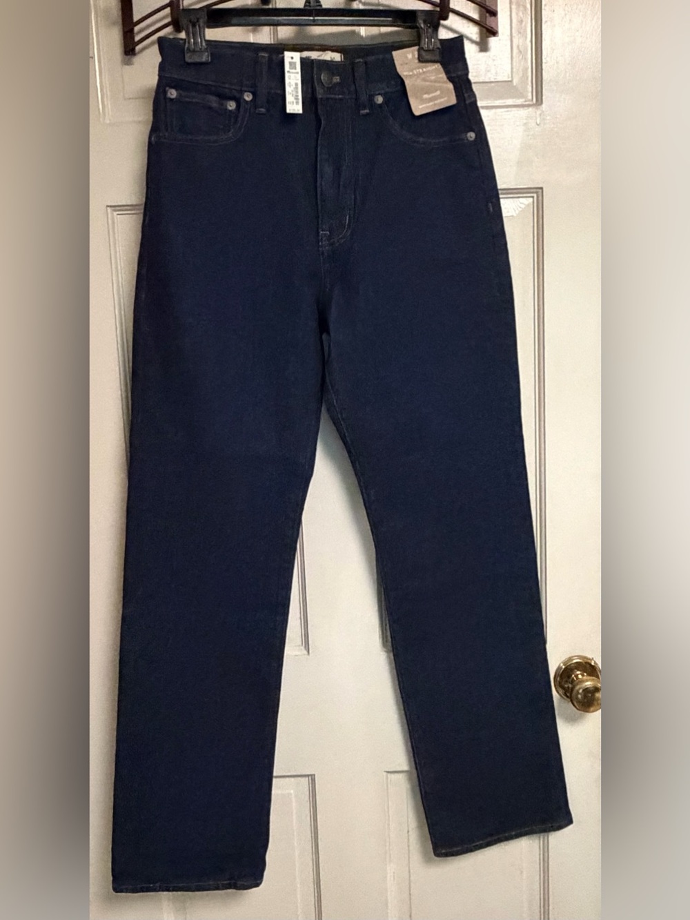 Madewell 90s Straight Leg Jeans NWT Dark Wash High Rise Denim Size 27 Rtl $128